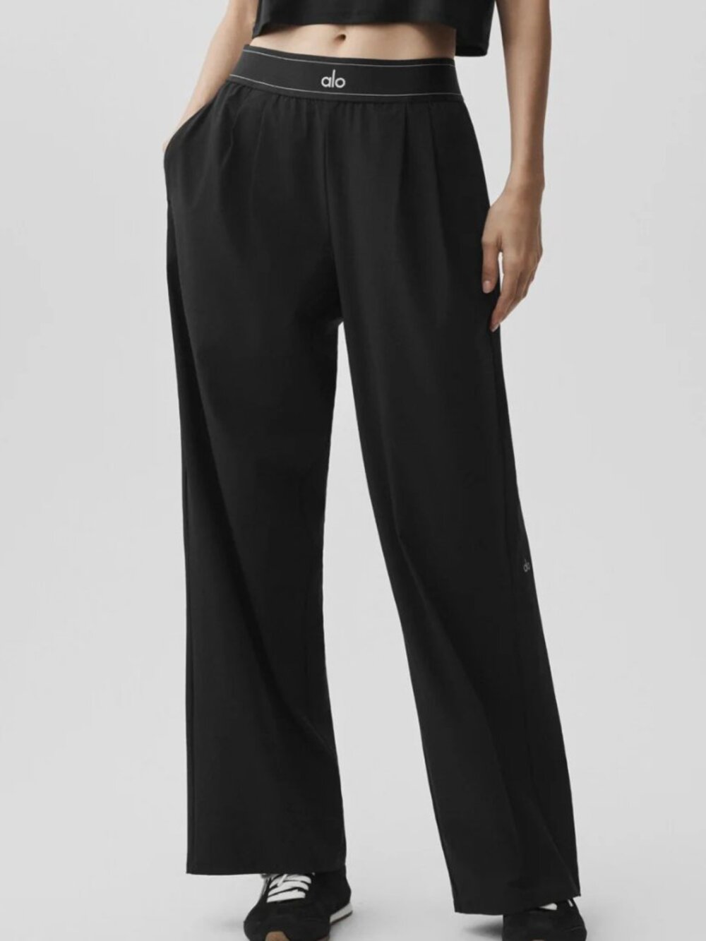 ALO Yoga Suit Up Trouser Black NWT (Sz L）🖤💗 30" Everyday Essential